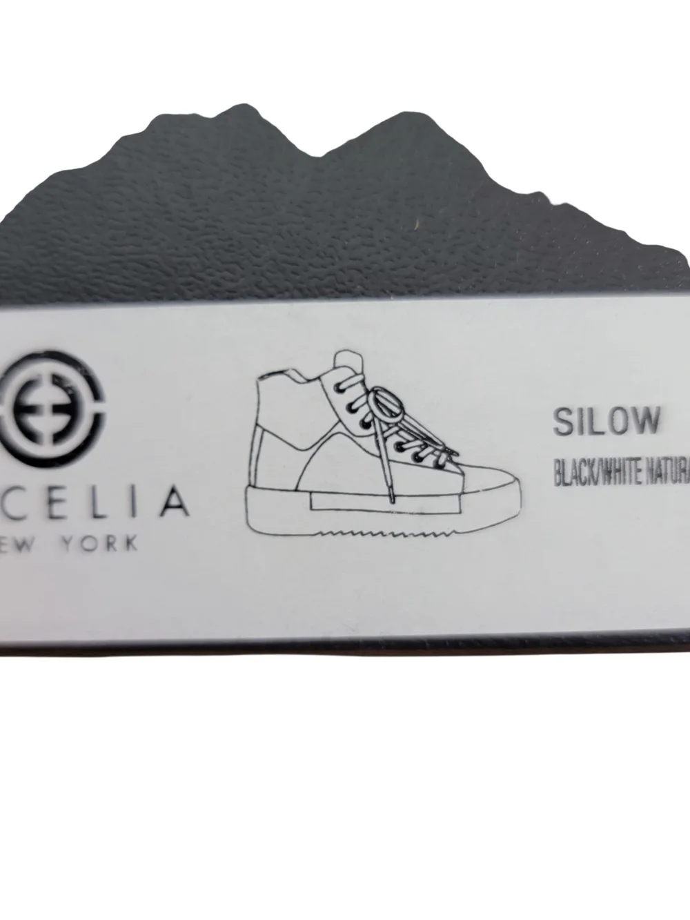 CECELIA NEW YORK Snake-Print Embossed Leath High-Top Sneakers in Black and White